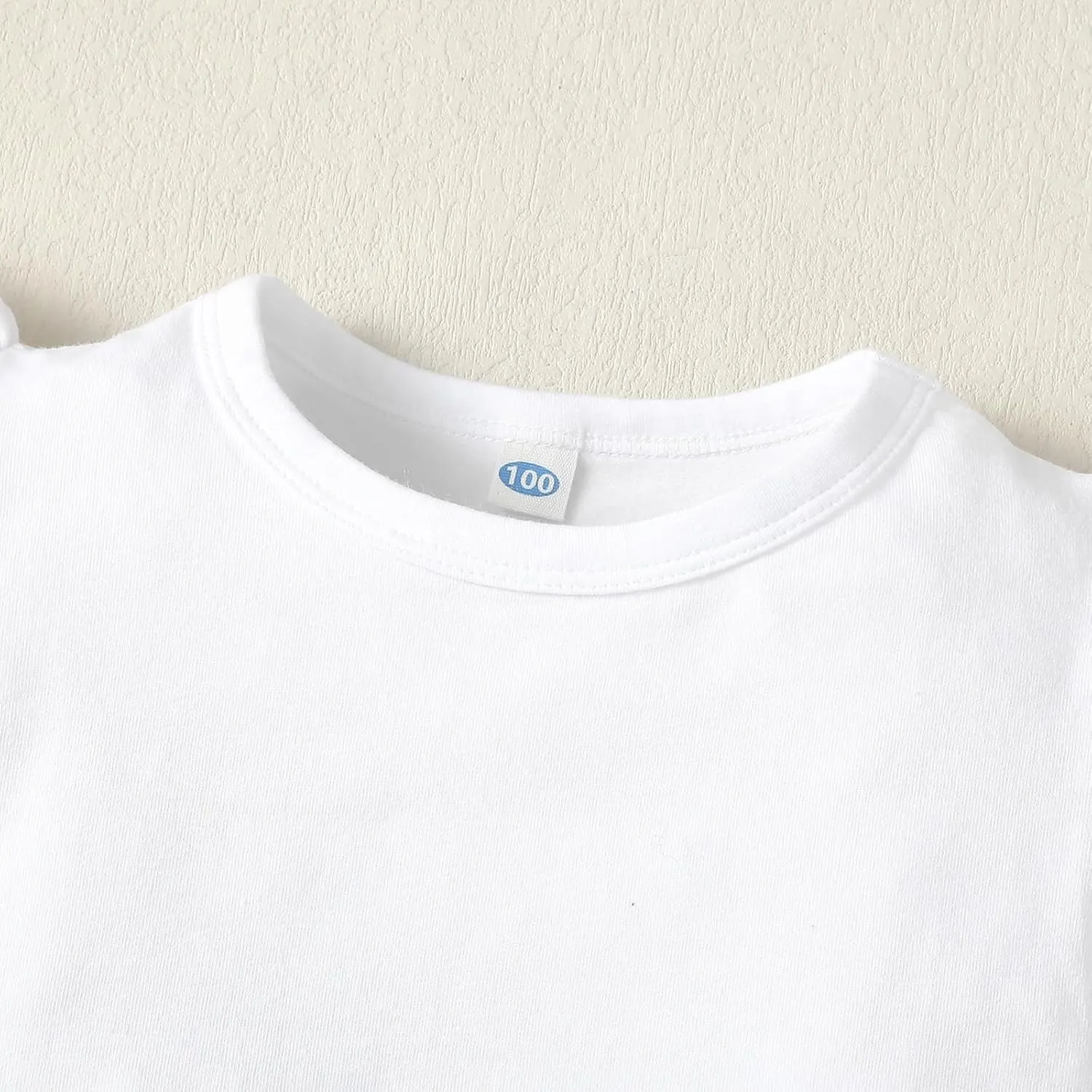 12M-7Y Toddler Baby Girls T Shirt Solid Color Blouse Ruffle Top Cotton Casual Tees Plain Shirt