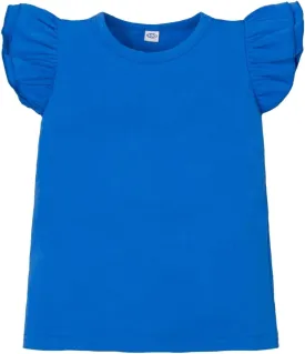 12M-7Y Toddler Baby Girls T Shirt Solid Color Blouse Ruffle Top Cotton Casual Tees Plain Shirt