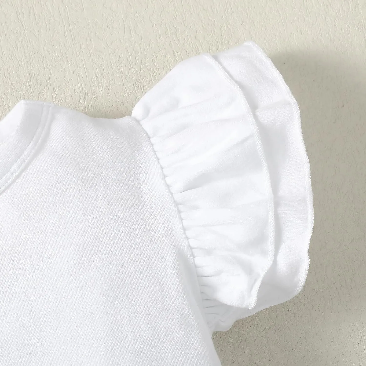 12M-7Y Toddler Baby Girls T Shirt Solid Color Blouse Ruffle Top Cotton Casual Tees Plain Shirt