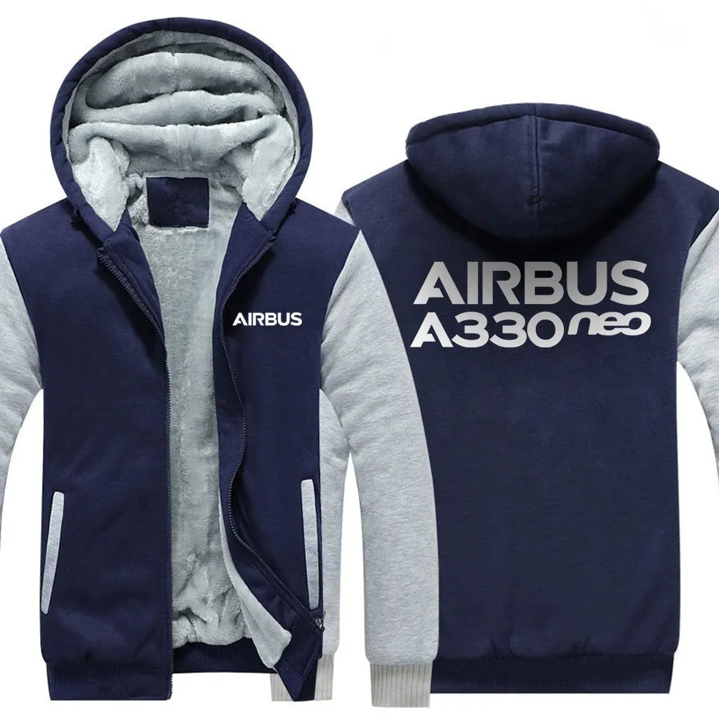 AIRBUS A330NEO WINTER THICK ZIP SWEATSHIRTS