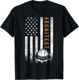 Architect American Flag Design Architecture T-Shirt