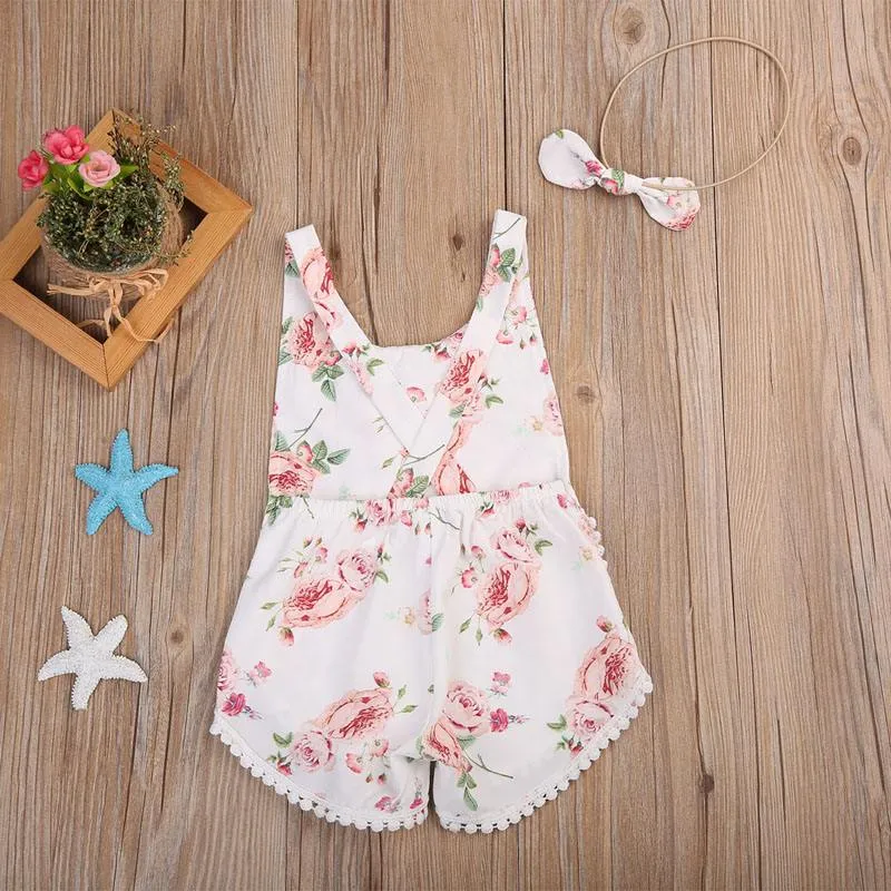 Baby Girl Precious Floral Romper and Headband