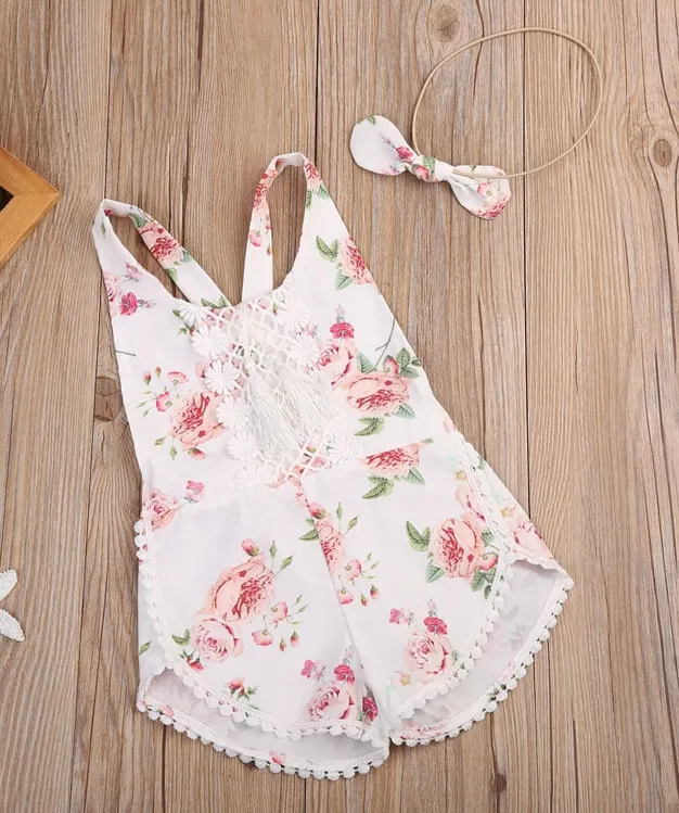 Baby Girl Precious Floral Romper and Headband