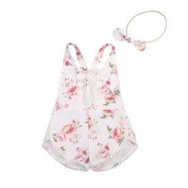 Baby Girl Precious Floral Romper and Headband