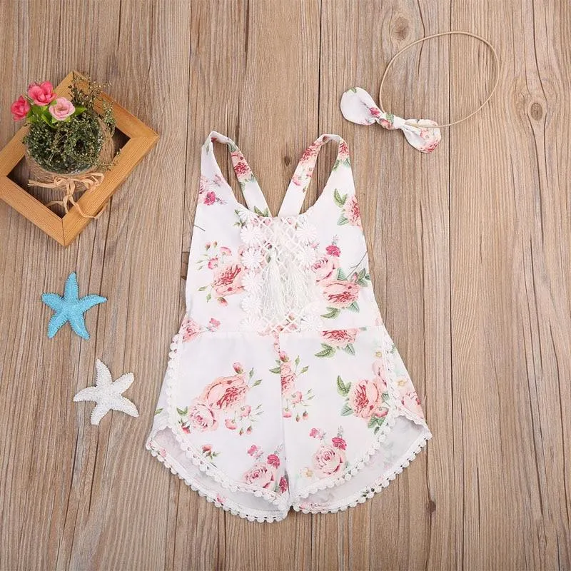 Baby Girl Precious Floral Romper and Headband