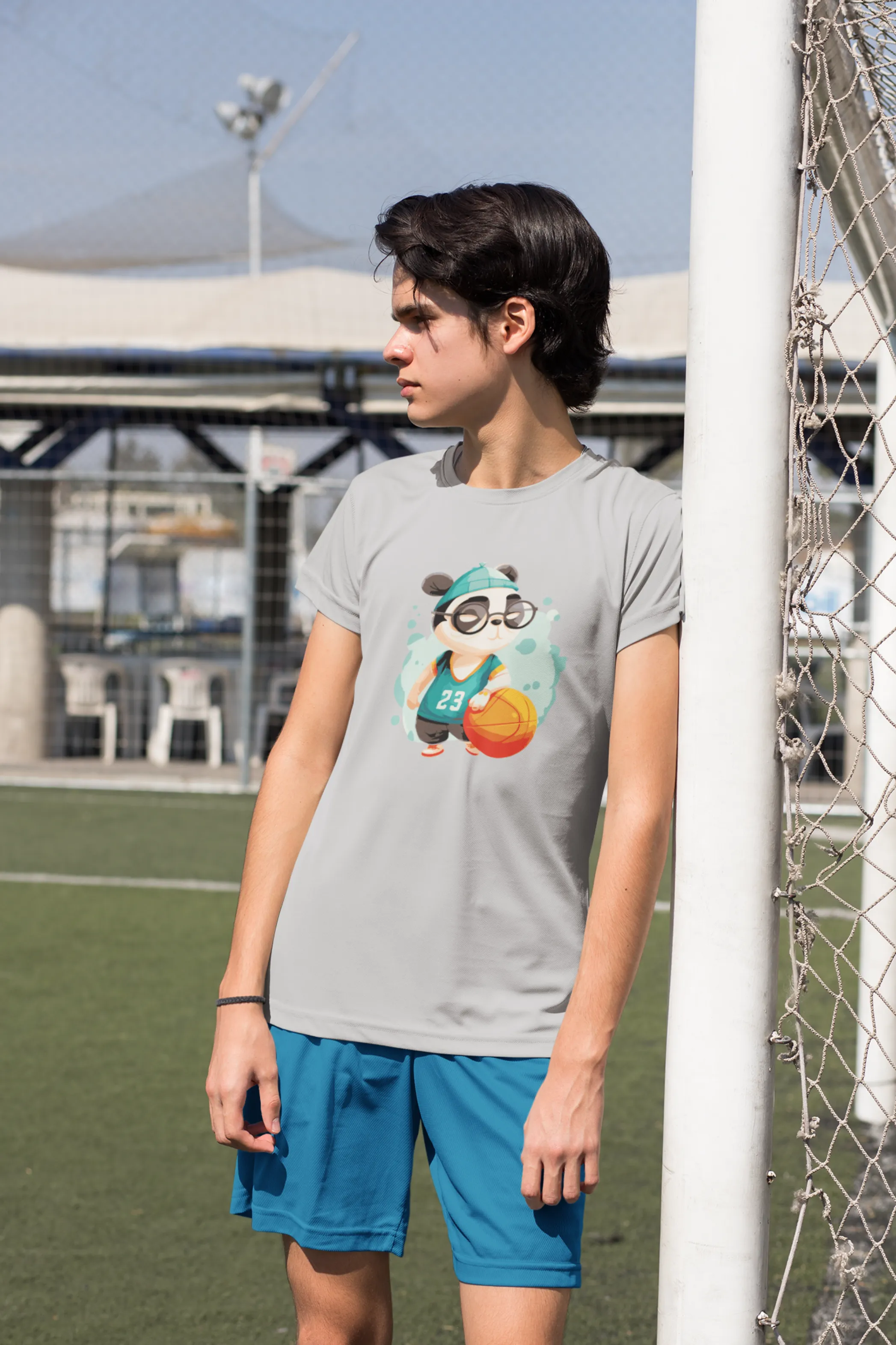 Basketball Panda Printed T-shirt for men