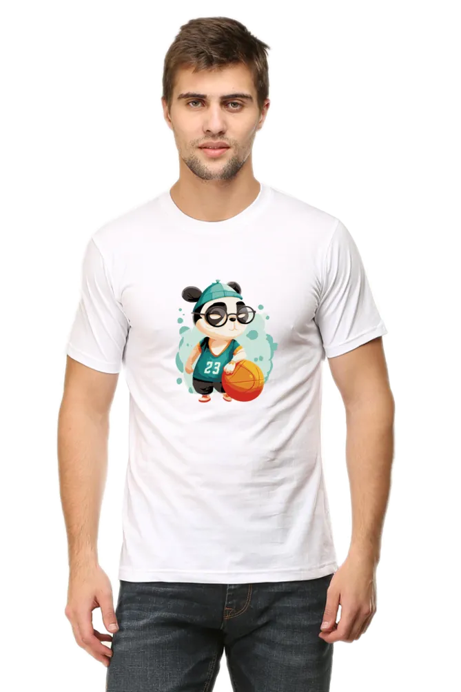 Basketball Panda Printed T-shirt for men