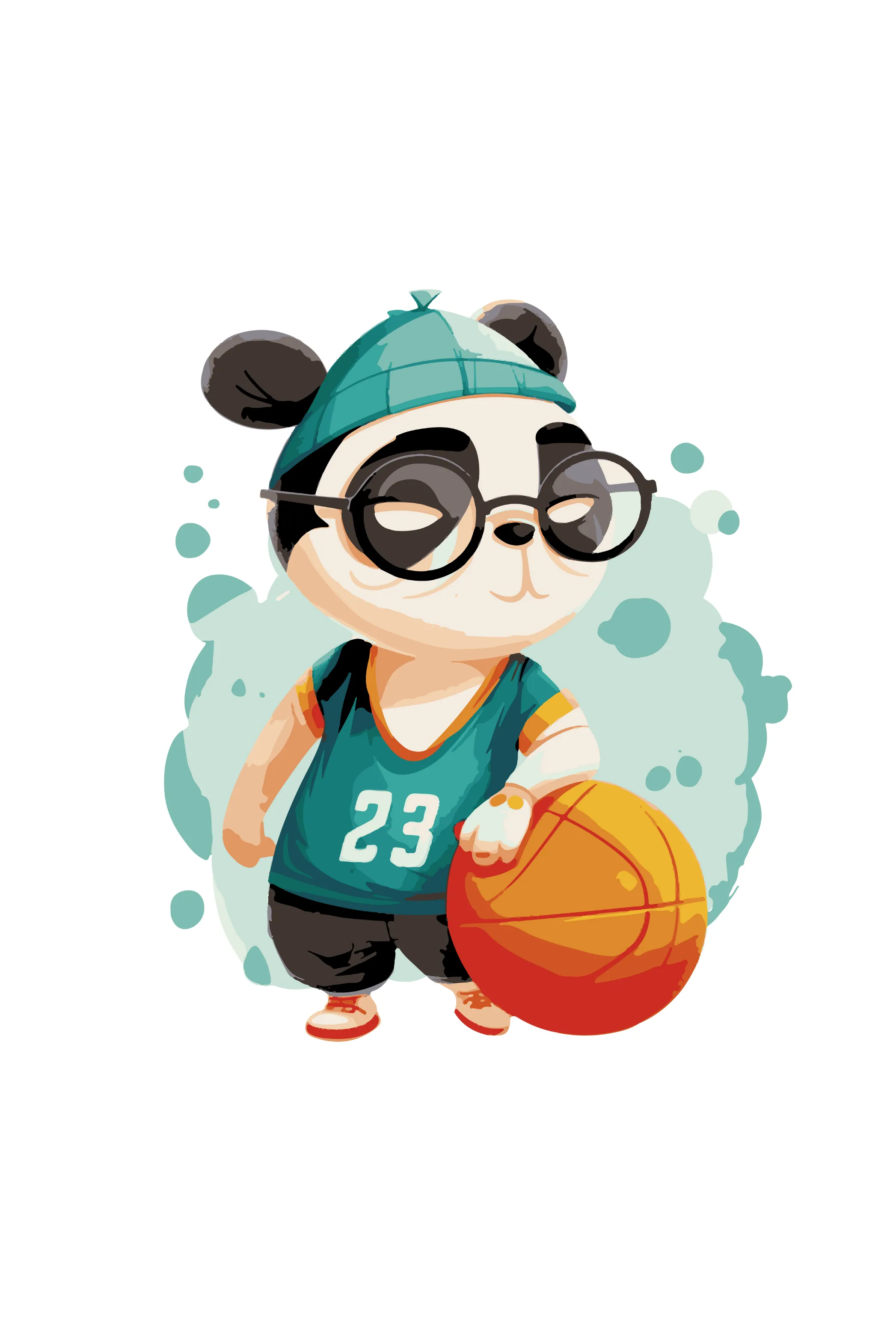 Basketball Panda Printed T-shirt for men