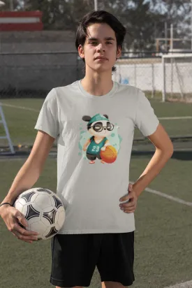 Basketball Panda Printed T-shirt for men