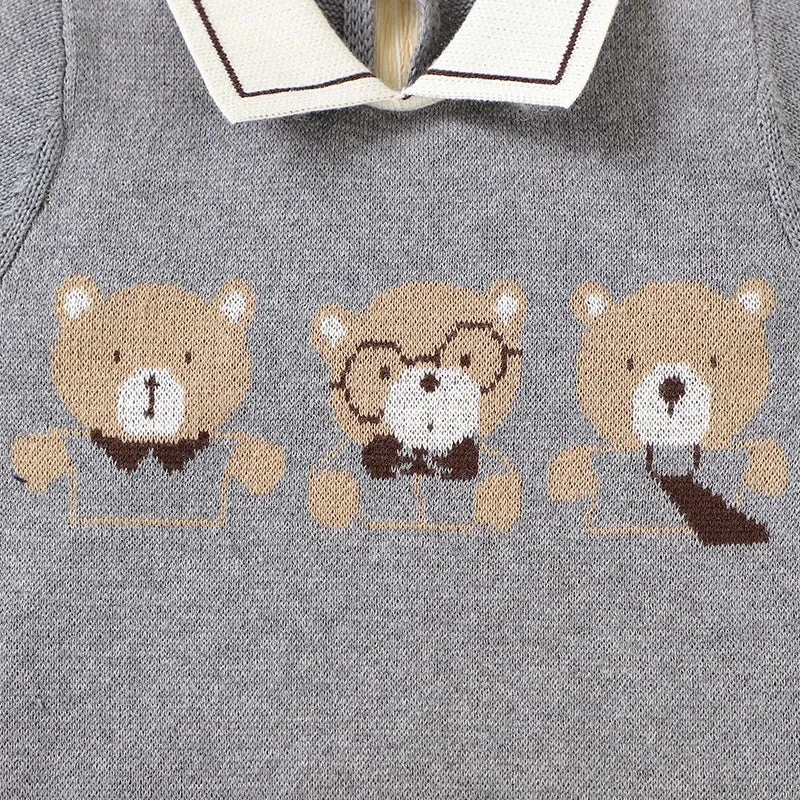 Bear Knit Baby Rompers for 0-18M