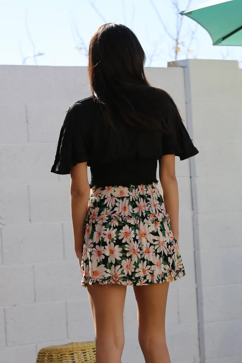 Beautiful Ruffle Detailed Skirt with Elastic Waist