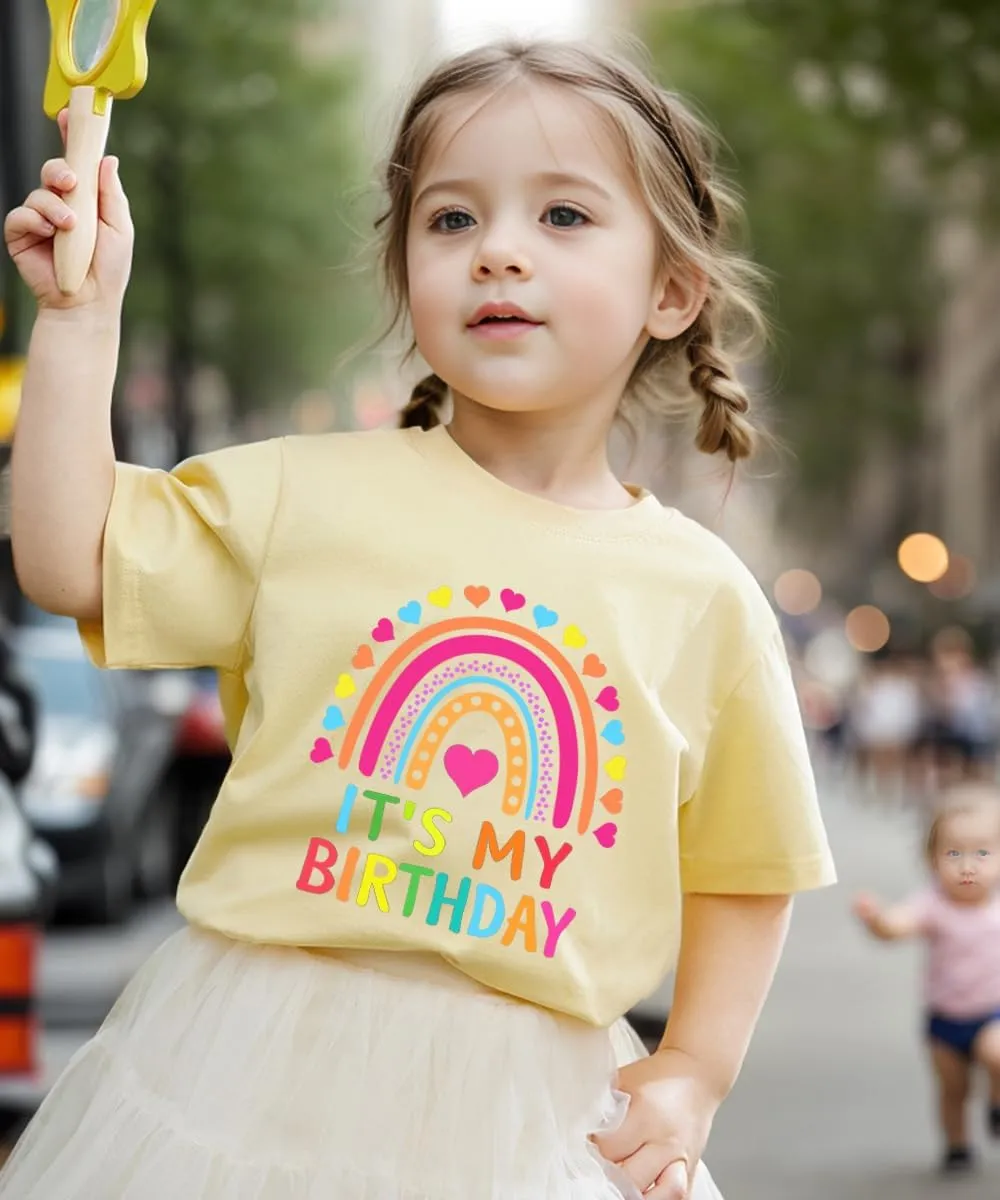 Birthday Girl Shirt 2nd 3rd 4th 5th 6th 7th Girls Birthday Tshirts Cotton Short Sleeve Tee Tops Outfit