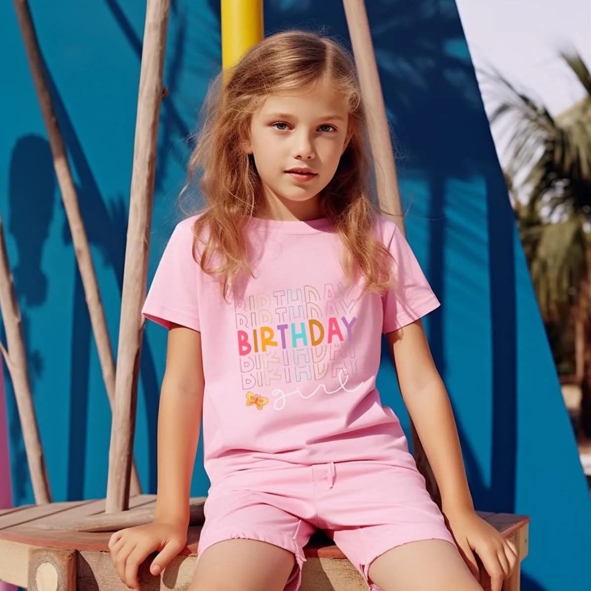Birthday Girl Shirt 2nd 3rd 4th 5th 6th 7th Girls Birthday Tshirts Cotton Short Sleeve Tee Tops Outfit