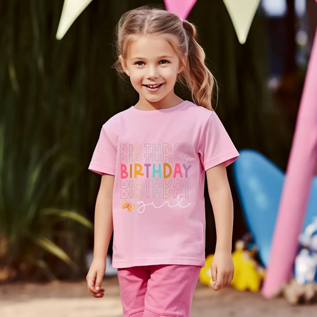 Birthday Girl Shirt 2nd 3rd 4th 5th 6th 7th Girls Birthday Tshirts Cotton Short Sleeve Tee Tops Outfit
