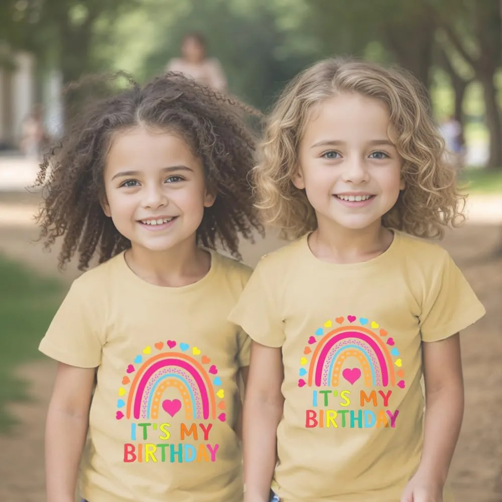 Birthday Girl Shirt 2nd 3rd 4th 5th 6th 7th Girls Birthday Tshirts Cotton Short Sleeve Tee Tops Outfit