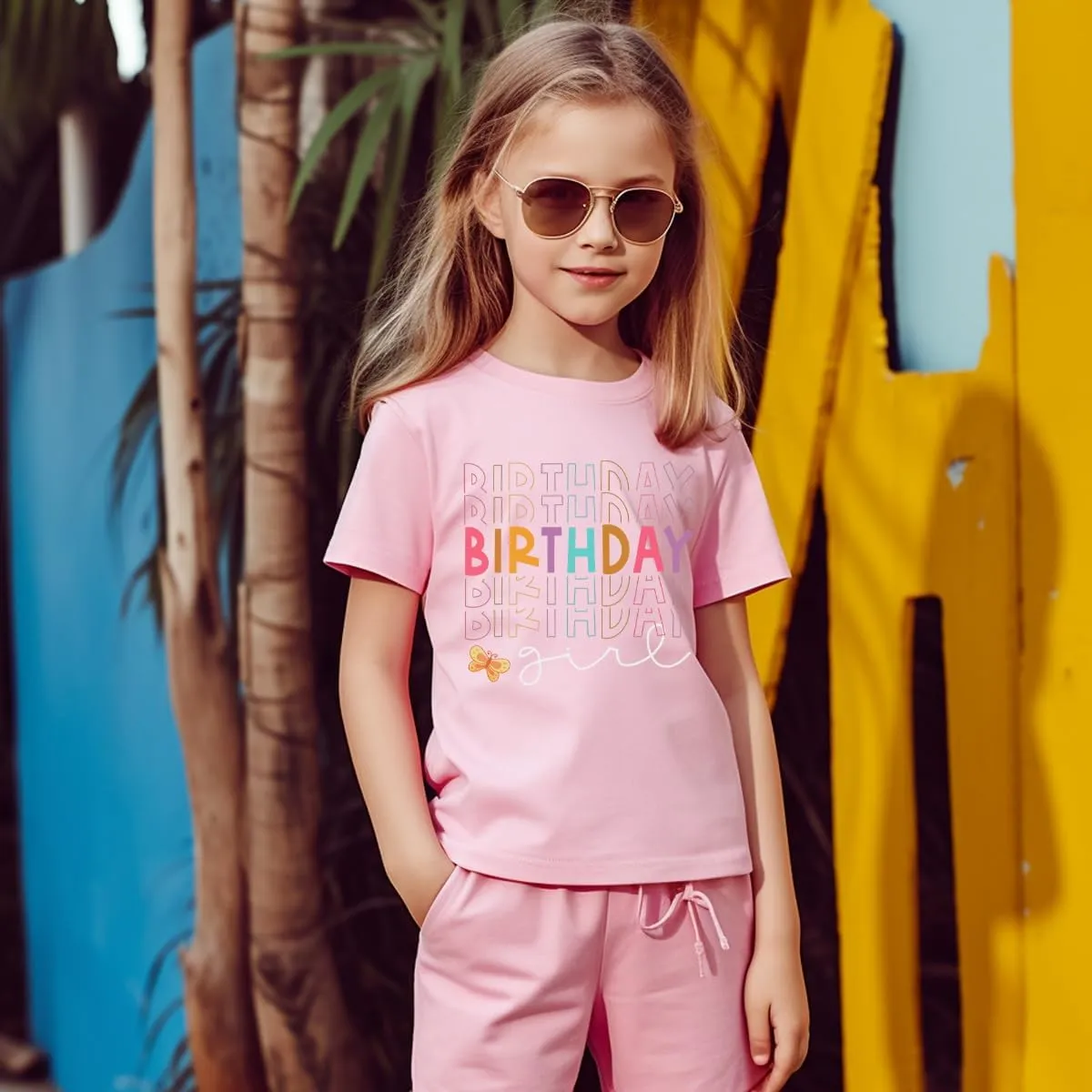 Birthday Girl Shirt 2nd 3rd 4th 5th 6th 7th Girls Birthday Tshirts Cotton Short Sleeve Tee Tops Outfit