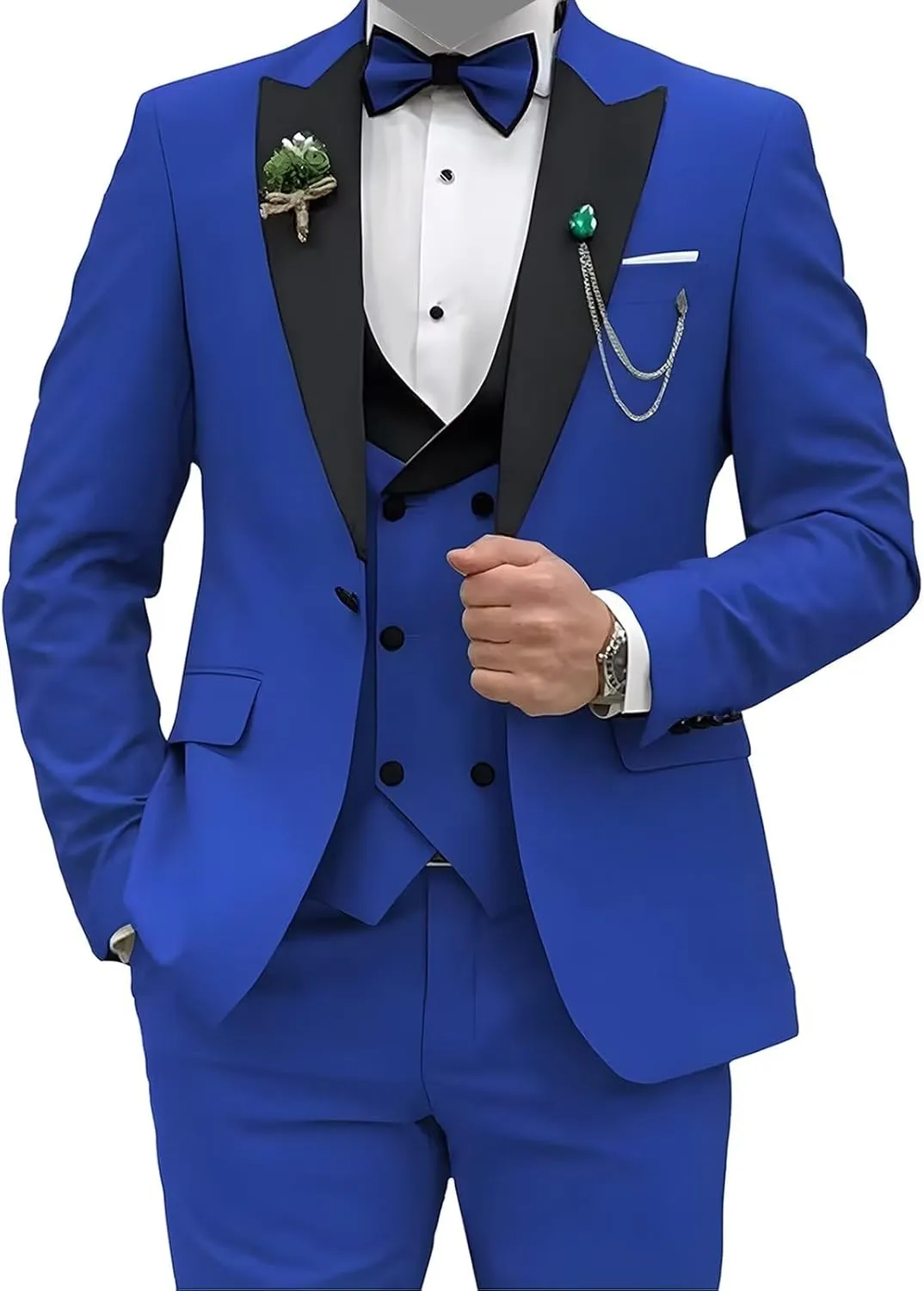 Boys Suits 3 Piece Formal Solid Slim Fit Suit Peak Lapel Blazer Pants Vest Boys Suit Double Breasted Kids Tuxedo