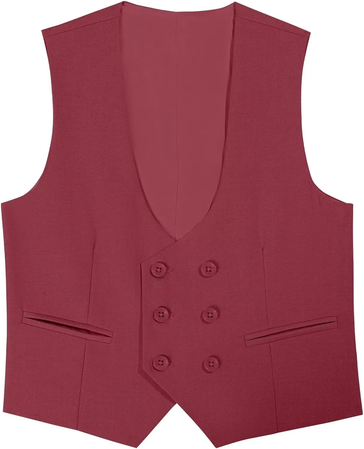 Boys Vest Double Breasted Suit Vest for Boy Formal Casual Western Wedding Waistcoat and Tie