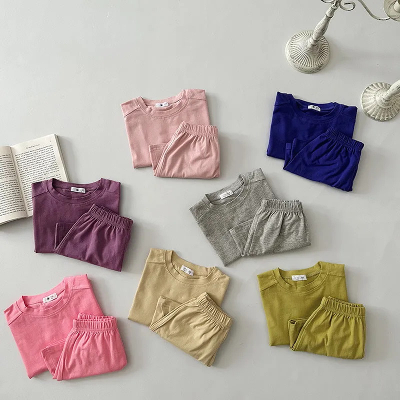 Children's Solid Sports Suit