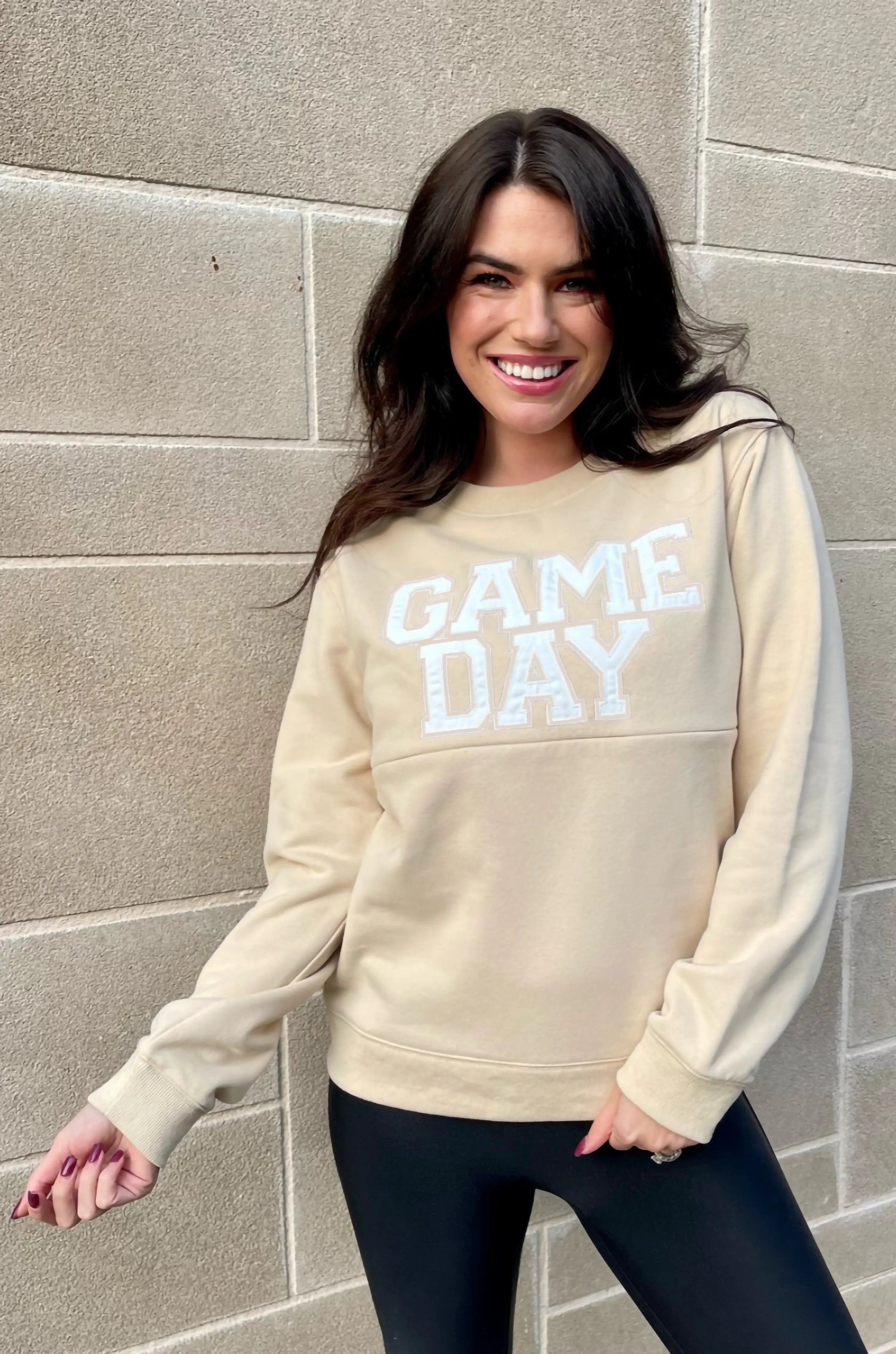 COMING SOON Game Day Nursing Sweatshirt- Tan