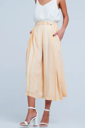 Culottes in yellow stripe