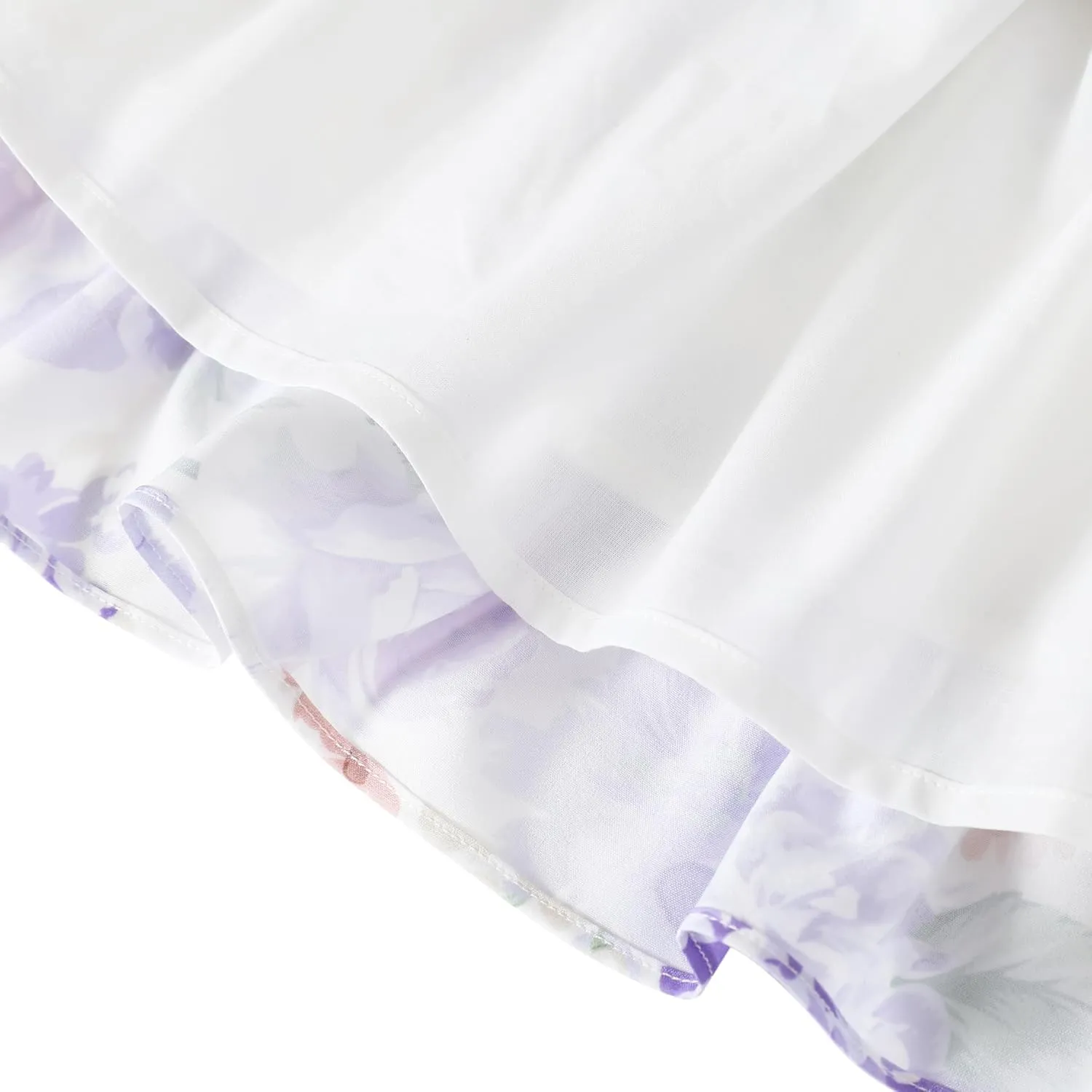 Flofallzique Summer Girls Floral Dress Ruffle Sleeve Tie Back Vintage Toddler Birthday Tea Party Dresses