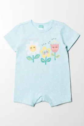 Flower Romper Girl Blue