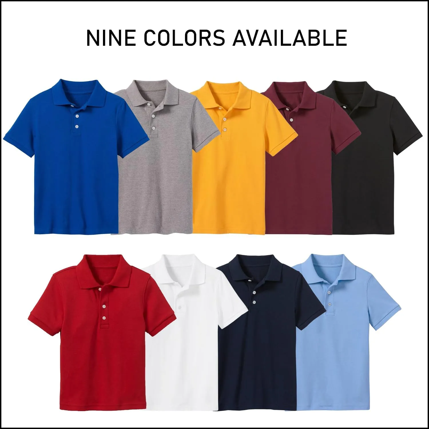 Galaxy by Harvic Boys Pique Polo T Shirt, Casual Cotton Blend Polo Short Sleeve for School Uniform, (XS-2XL)