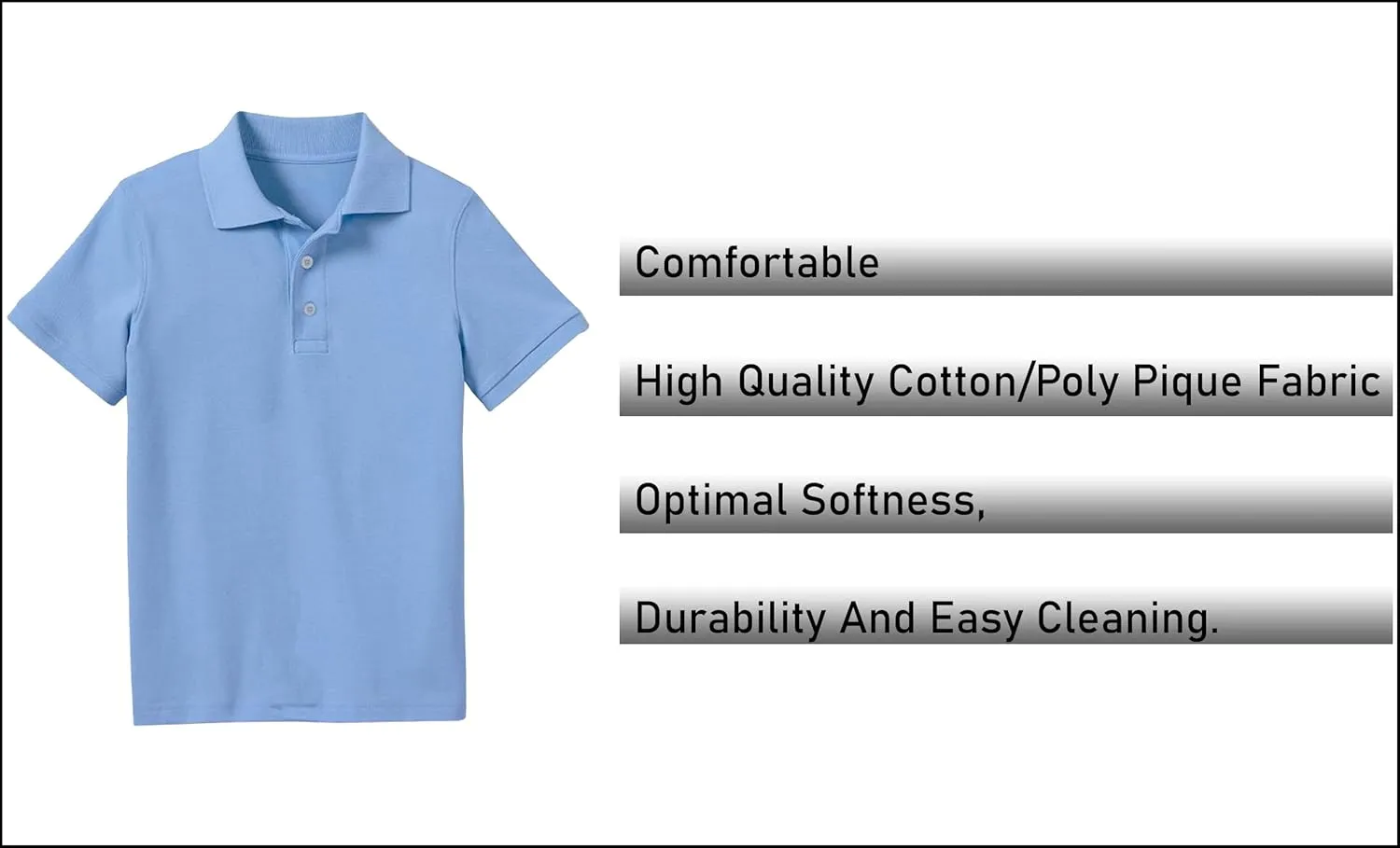 Galaxy by Harvic Boys Pique Polo T Shirt, Casual Cotton Blend Polo Short Sleeve for School Uniform, (XS-2XL)