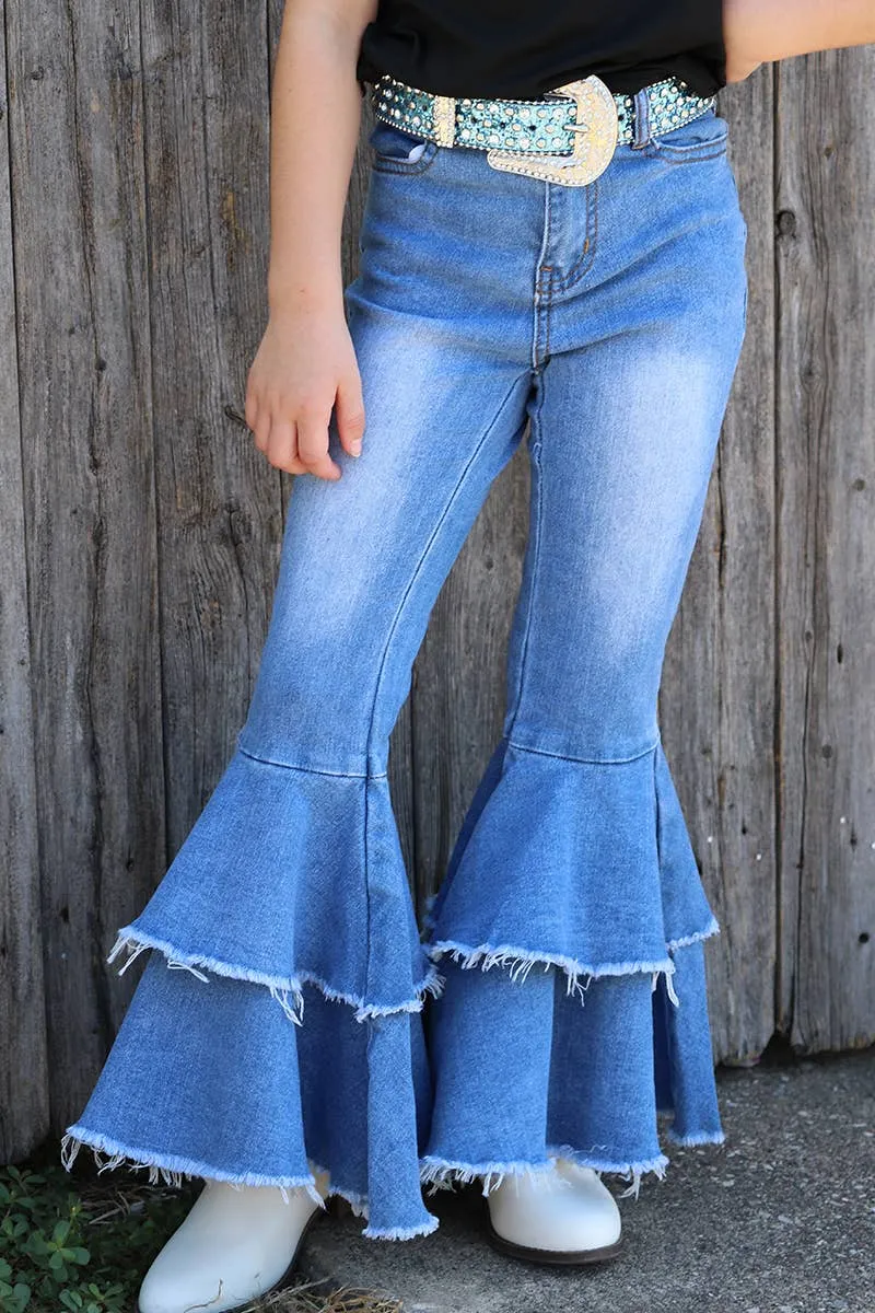 Girls Double Layer Bell Bottoms