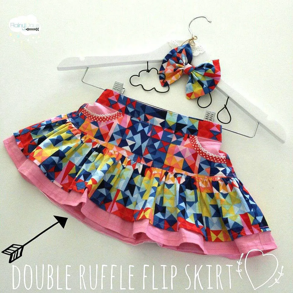 Girls Ruffle Flip Skirt | Sewing Pattern
