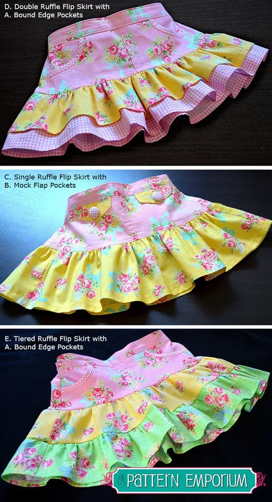 Girls Ruffle Flip Skirt | Sewing Pattern