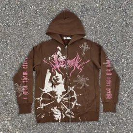 Graphic Zipper Hoodie