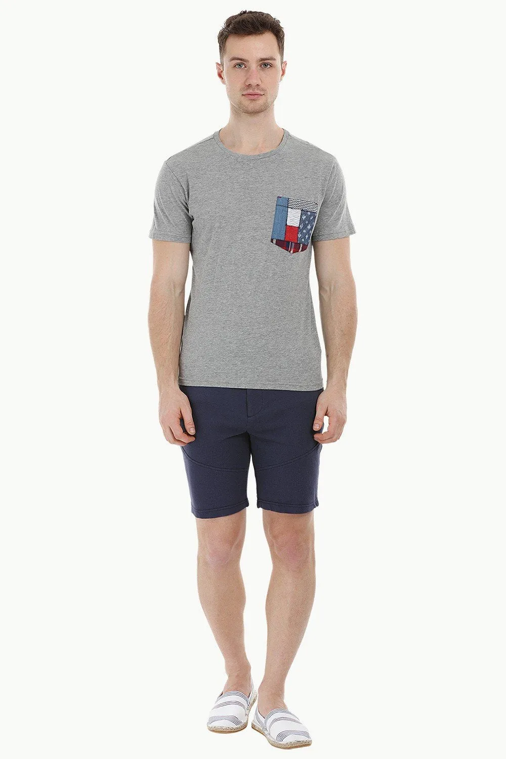 Grey Contrast Pocket T-Shirt