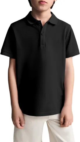 Haloumoning Boys Short Sleeve Pique Polo Shirt School Uniform Shirts for Kids 5-14 Years