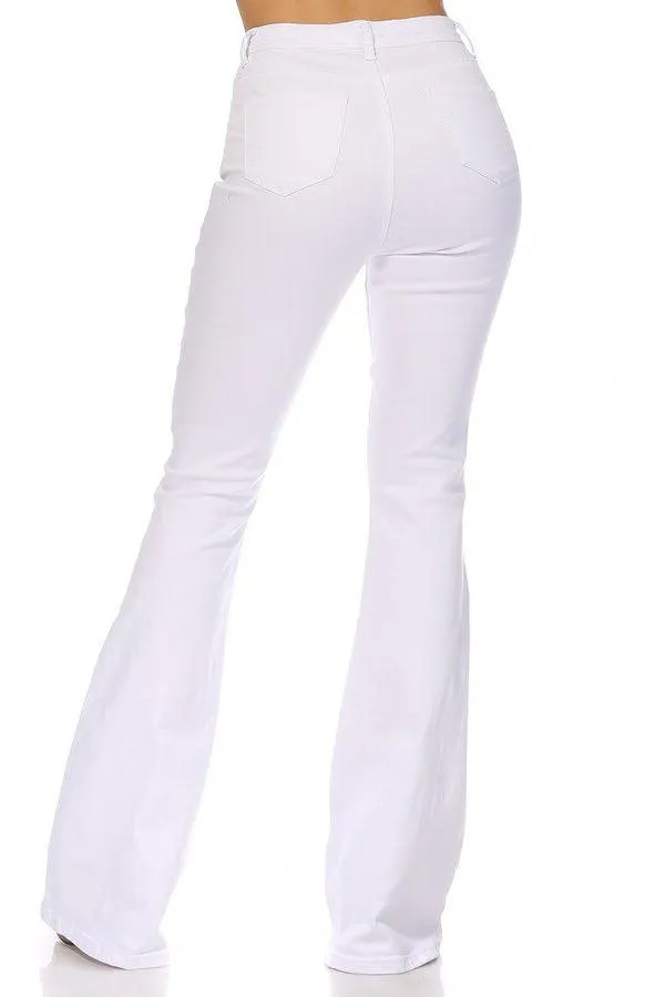 high waist stretch bell bottom jeans
