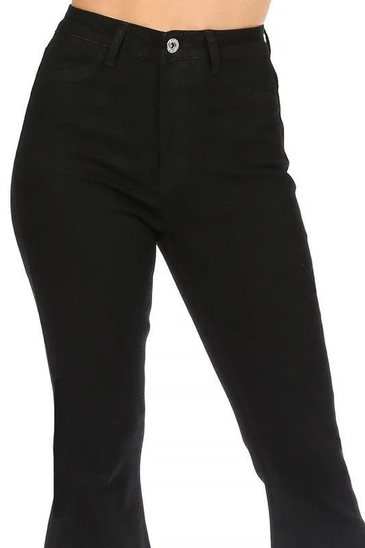 high waist stretch bell bottom jeans