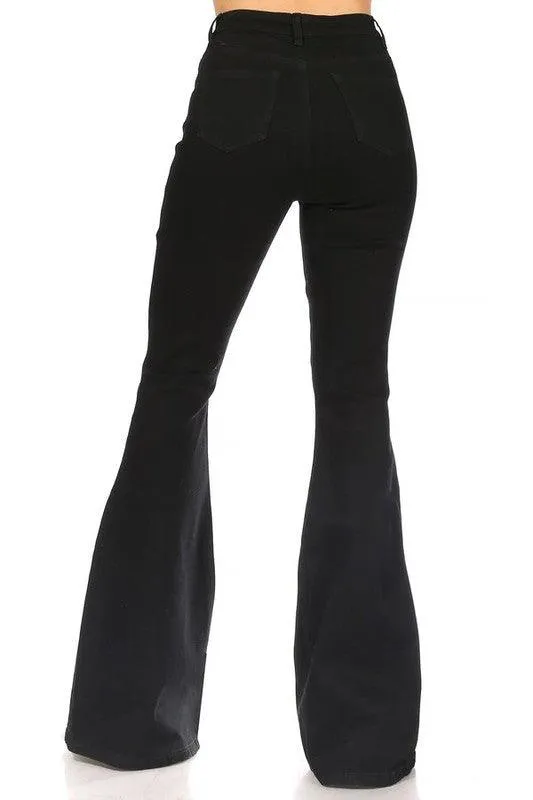 high waist stretch bell bottom jeans