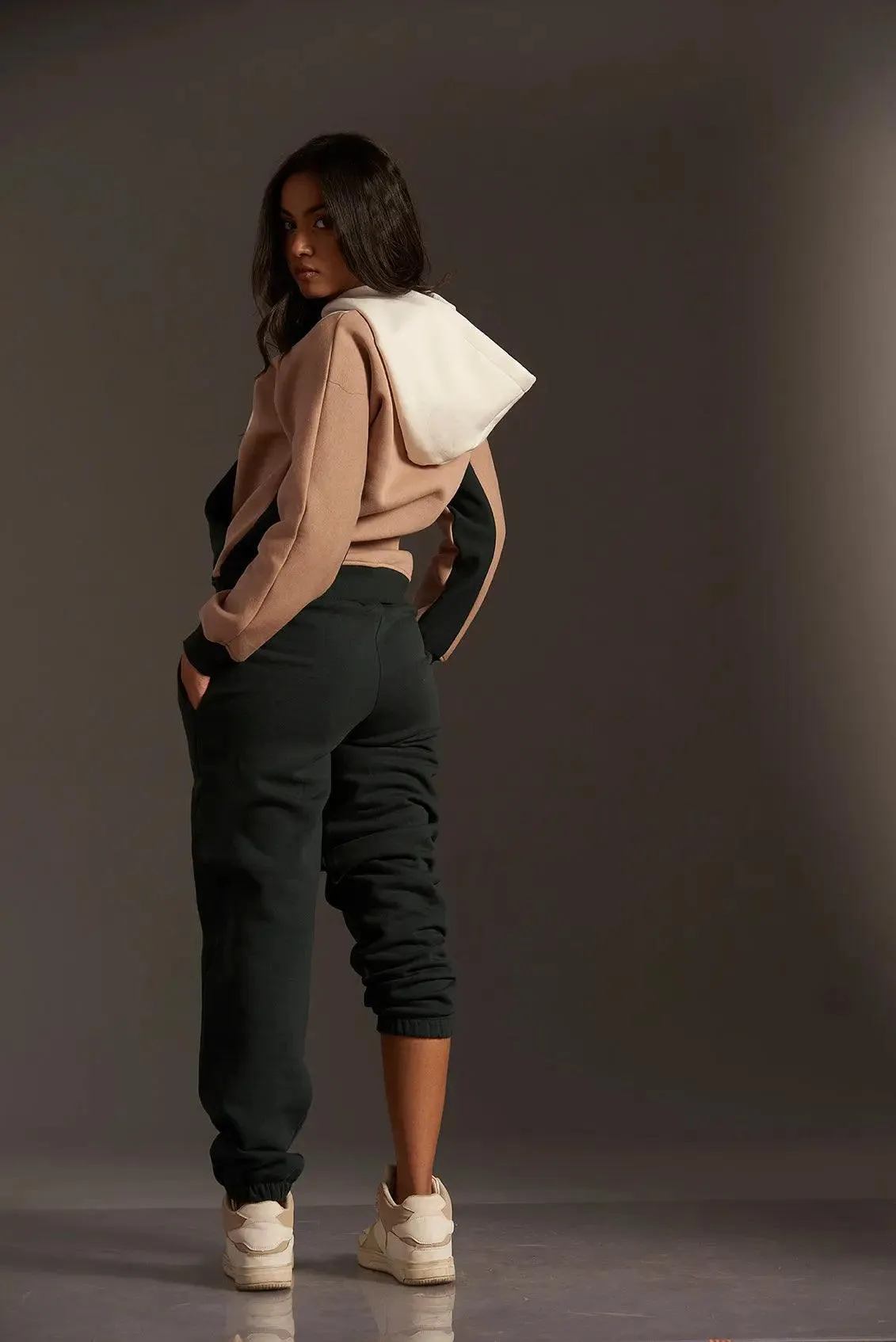 Homeist Colour Block Zipper Sweatshirt