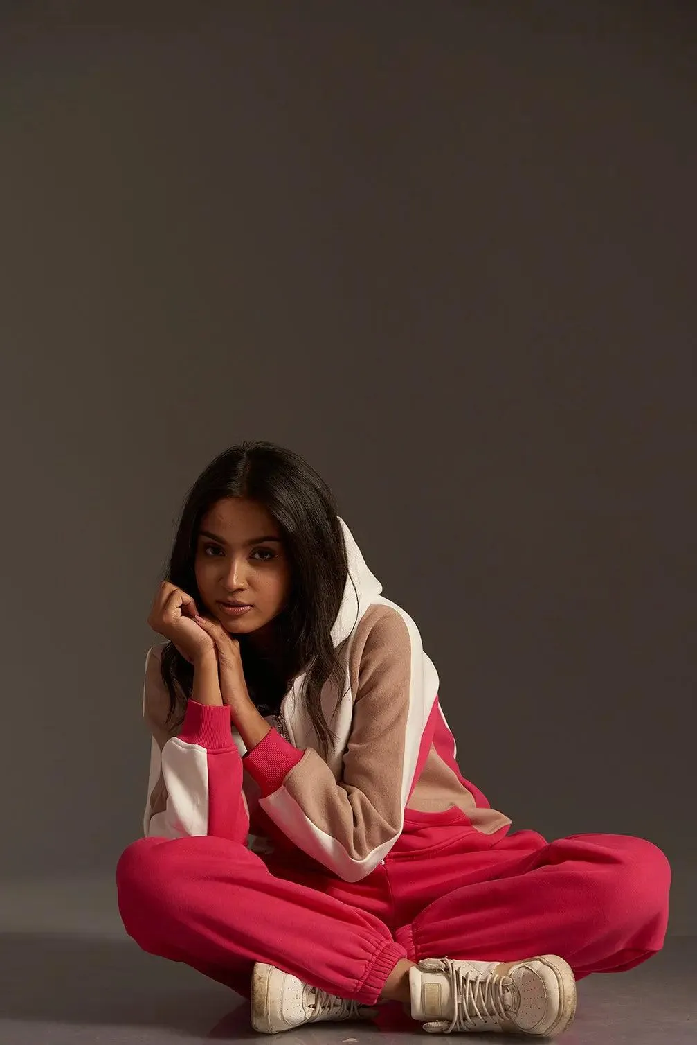 Homeist Colour Block Zipper Sweatshirt