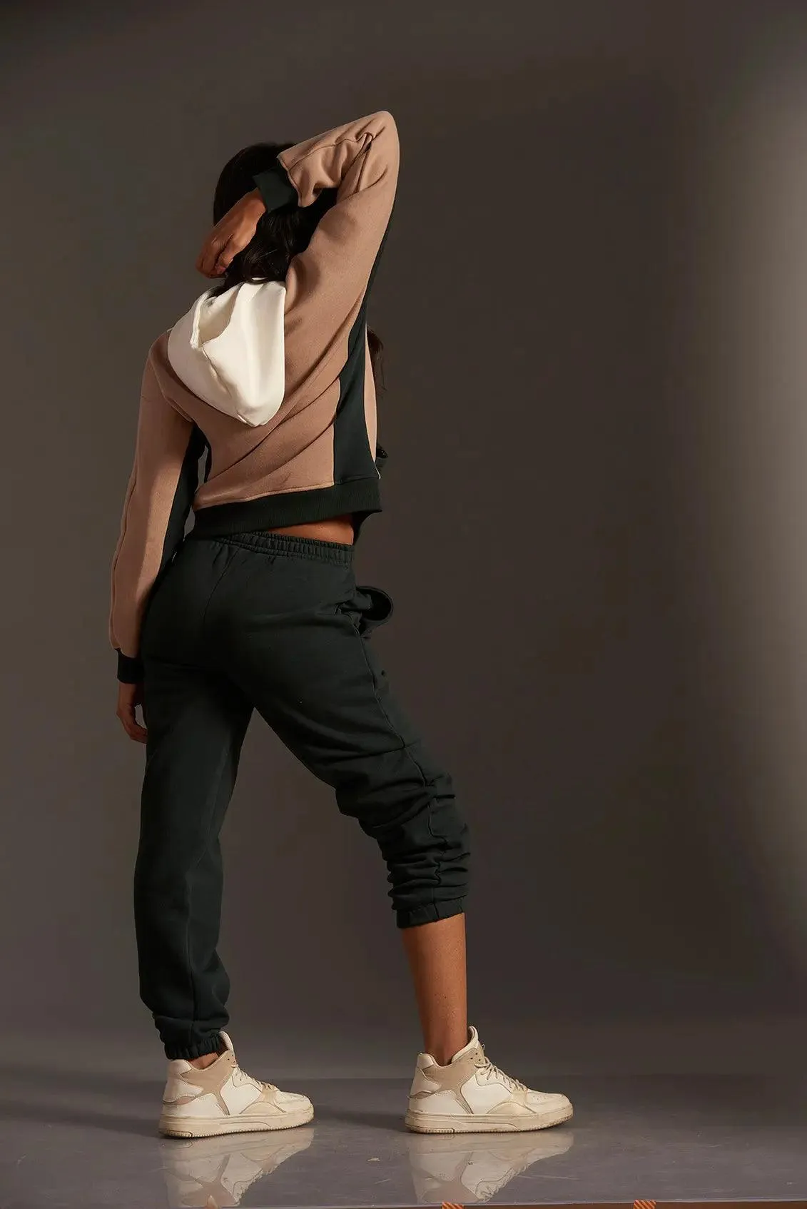 Homeist Colour Block Zipper Sweatshirt