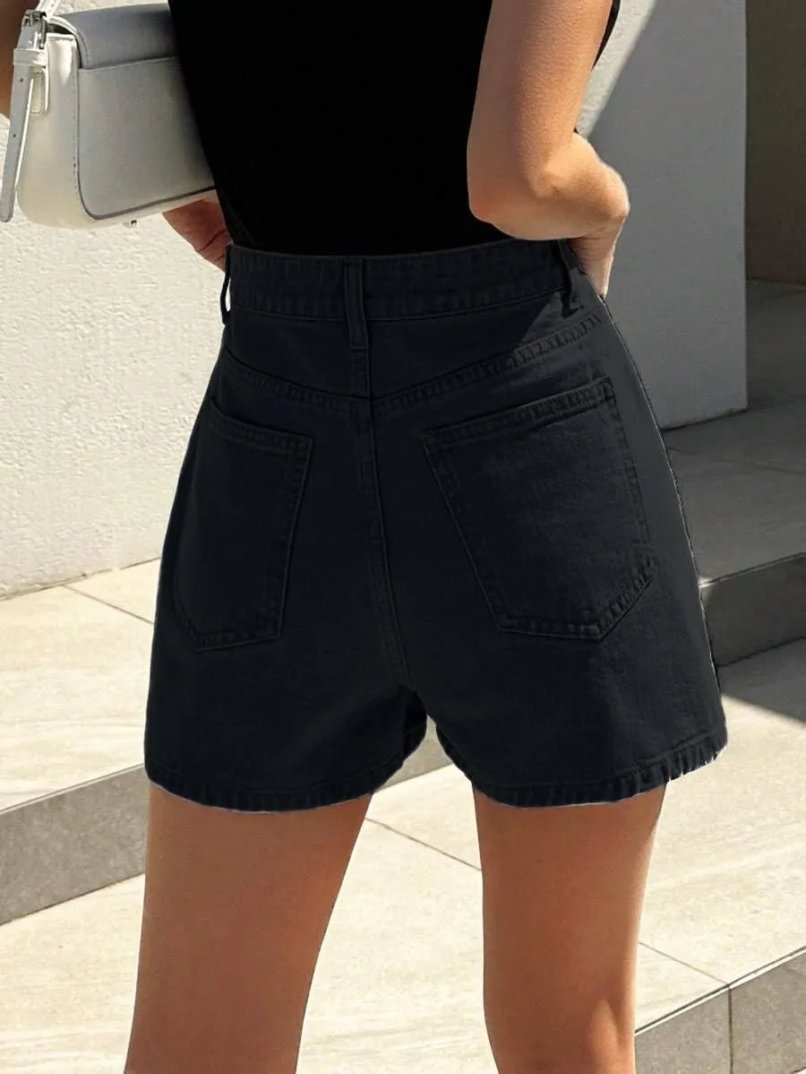 Jean Skorts for Woman Trendy High Waisted Stretchy Y2k Mini Skirt Denim Shorts Skort