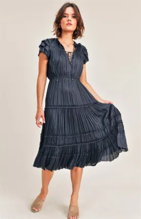 Kianna Ruffle Dress Navy