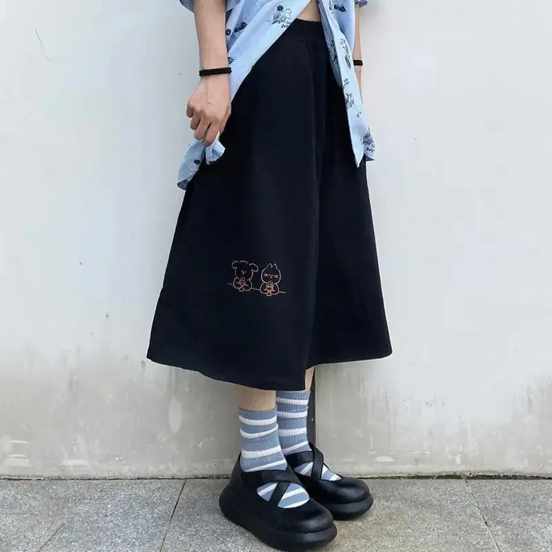 Korean Style Dark Gothic Ruffle Skirt