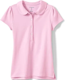 Lands' End School Uniform Girls Short Sleeve Peter Pan Collar Polo Shirt