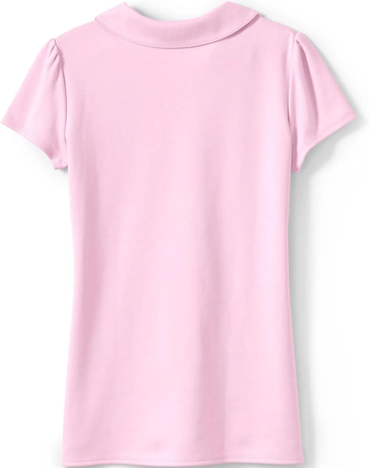 Lands' End School Uniform Girls Short Sleeve Peter Pan Collar Polo Shirt