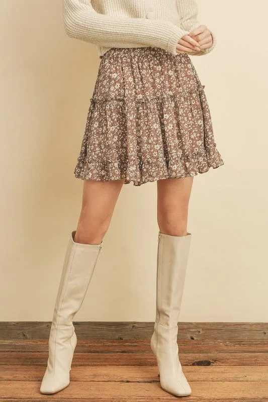 LITTLE DAISY RUFFLE TIERED MINI SKIRT