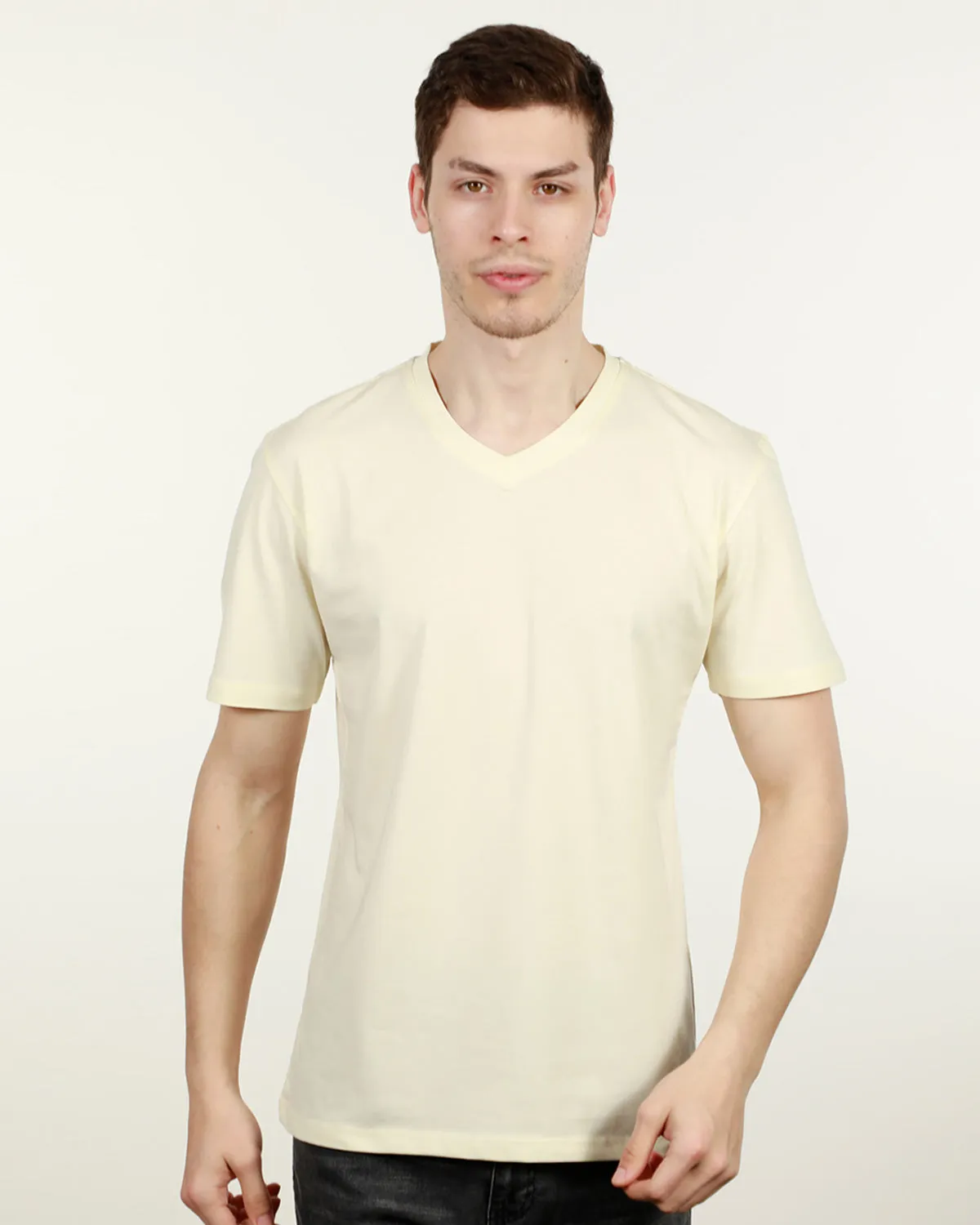 Luxury V Neck Tee - Ivory