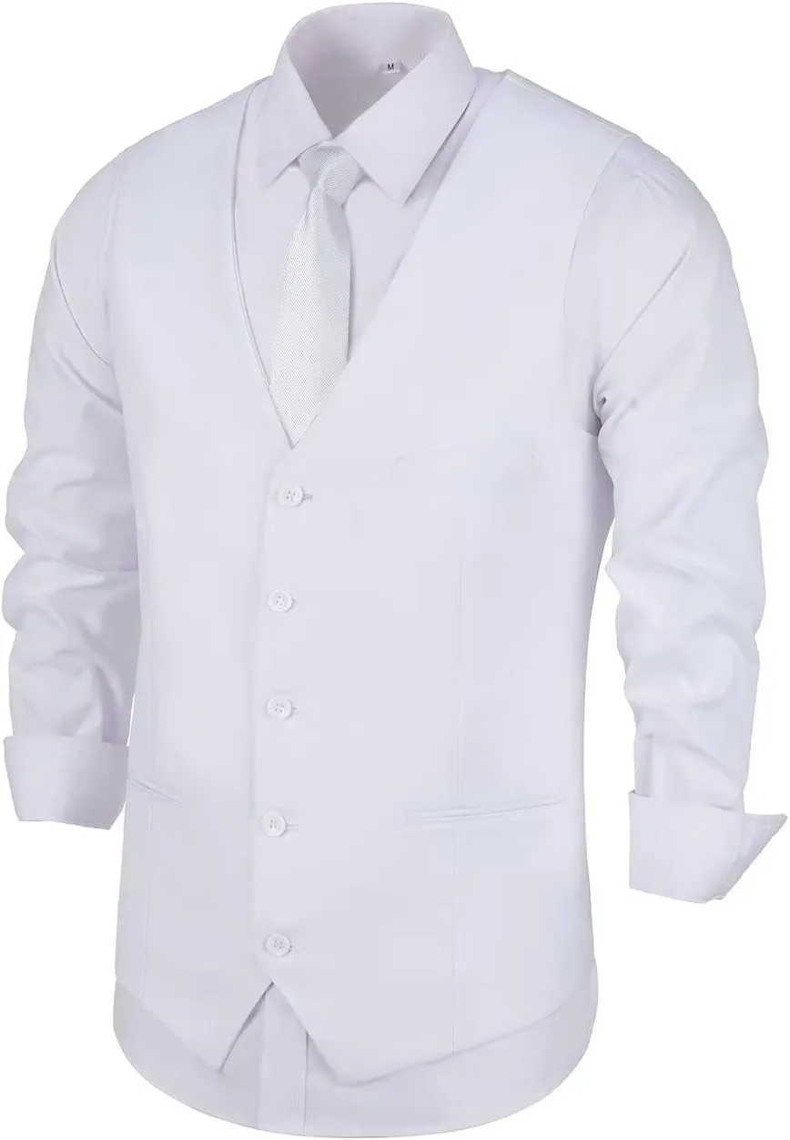 Mens Suit Vest Formal Business Dress Vest for Wedding
