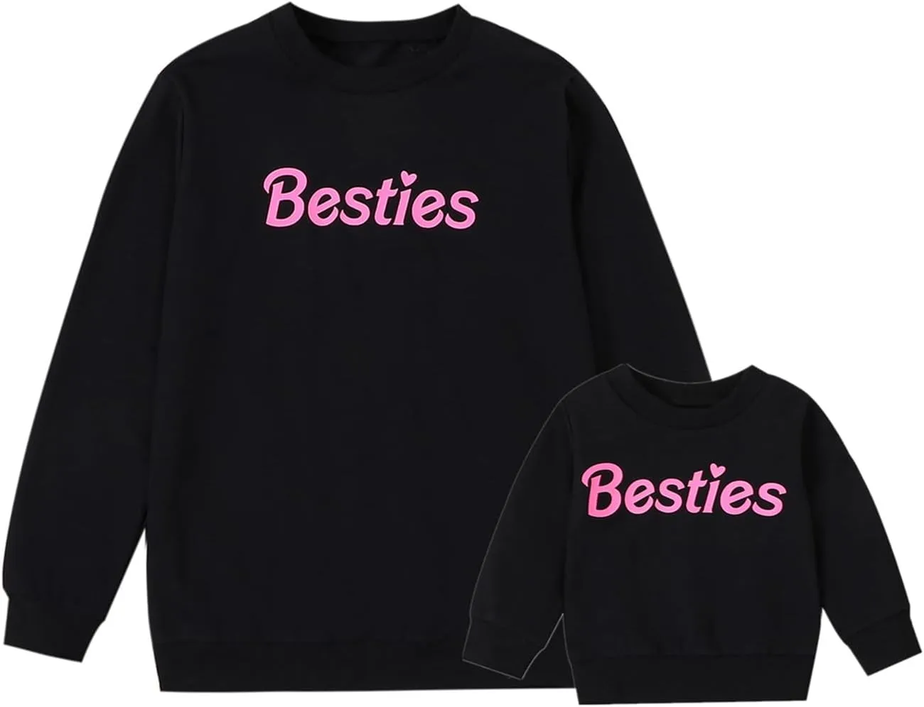 Mommy and Me Letter Print Matching Family Outfits Long Sleeve Crewneck Casual Sweatshirt T-Shirt